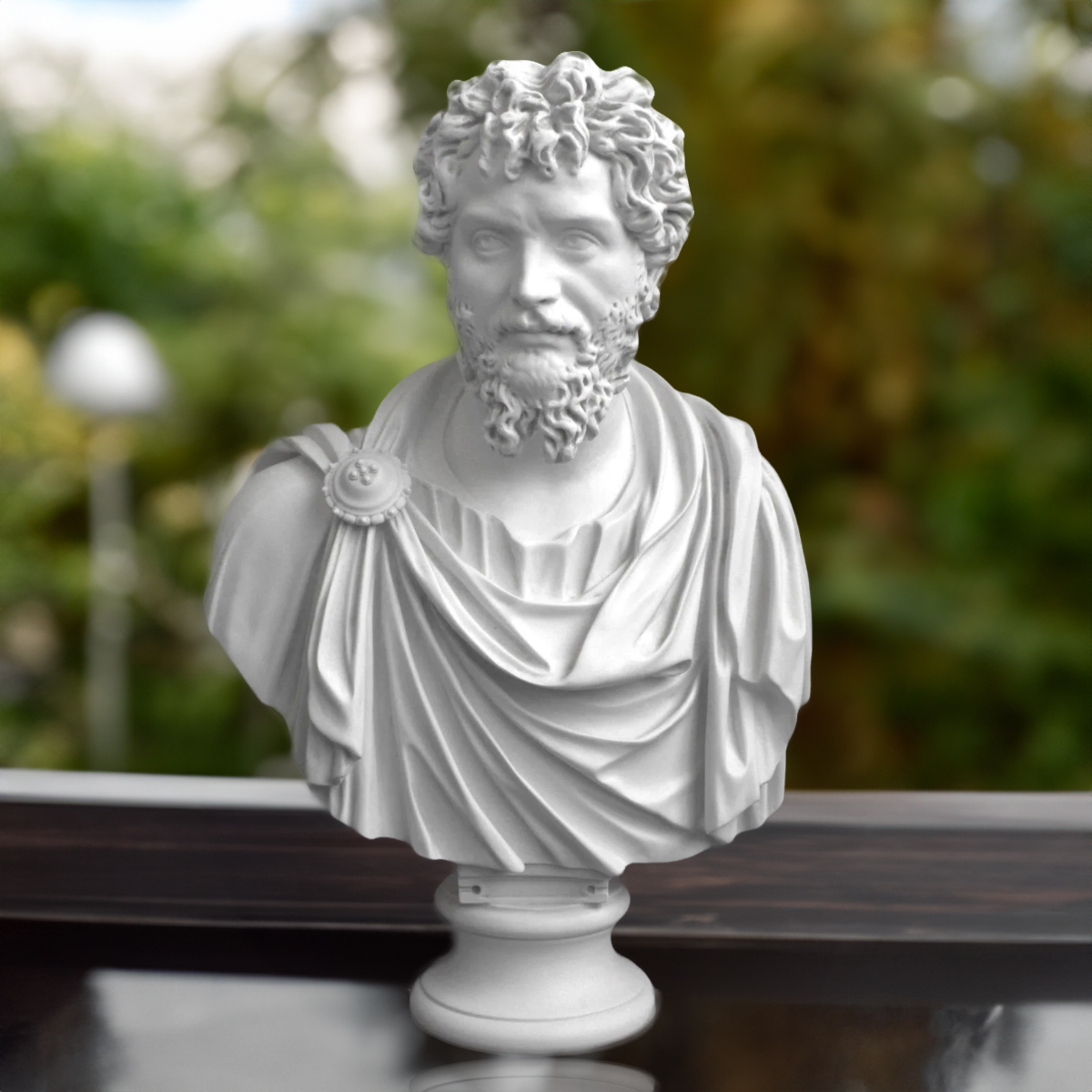Frontal view of the marble Septimius Severus Bust