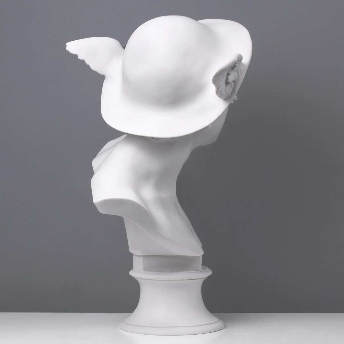 Marble Mercury Bust with winged helmet