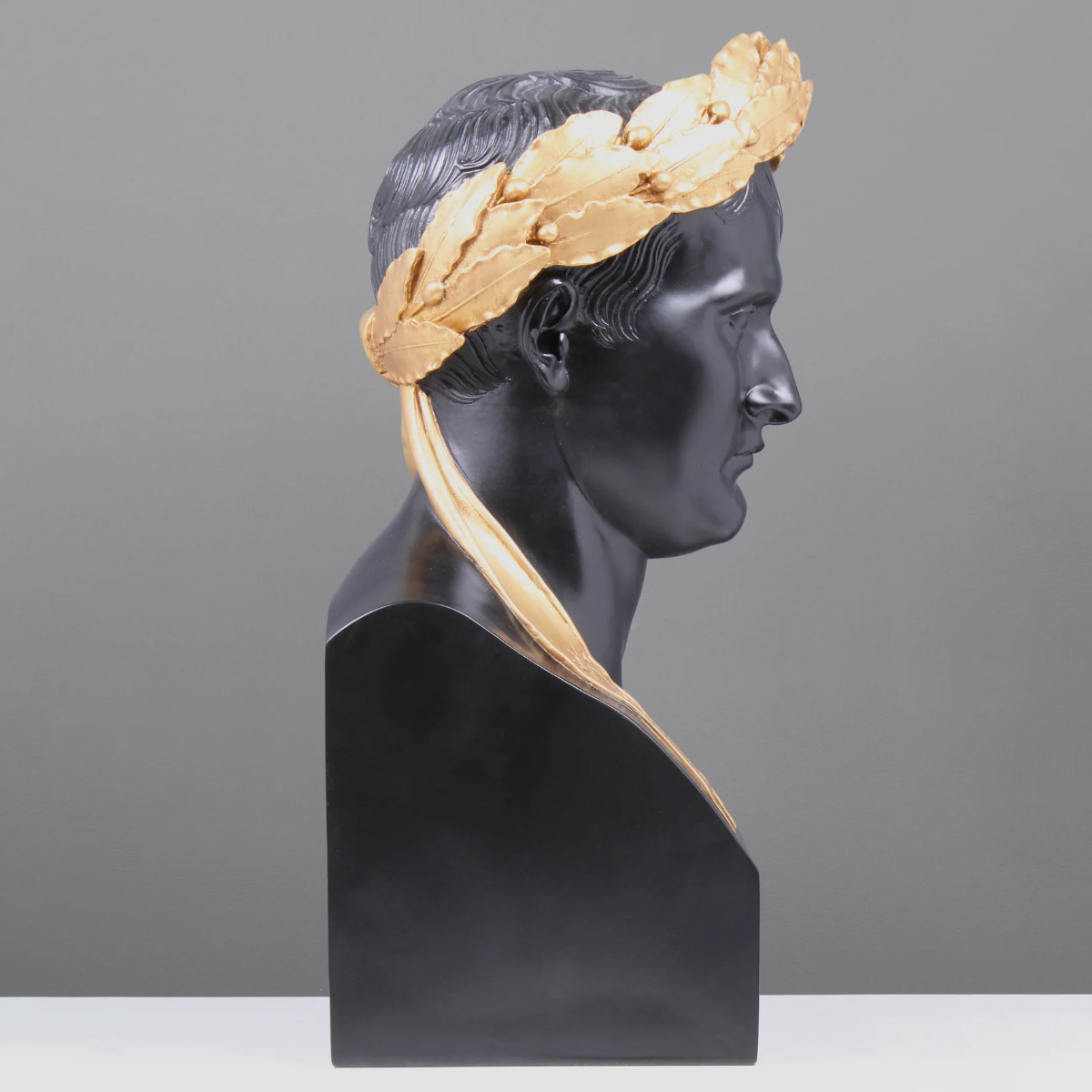 Side profile of Napoleon Bonaparte marble sculpture
