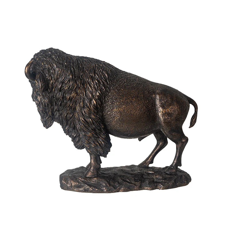 bronze American Bison Statue side view