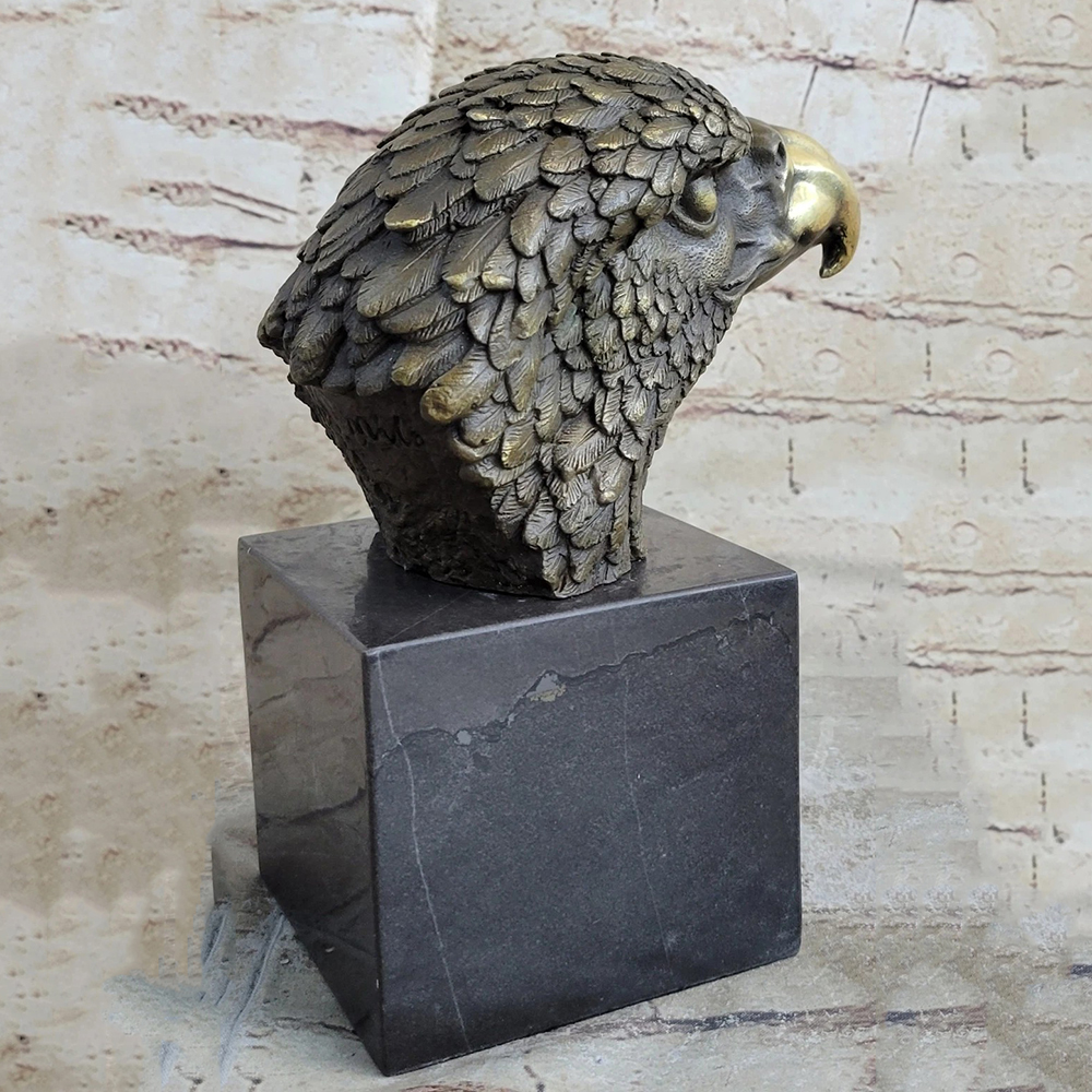 bronze Bald Eagle Bust on marble base