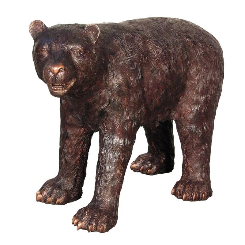 bronze Bear Cub Statue standing wildlife garden sculpture