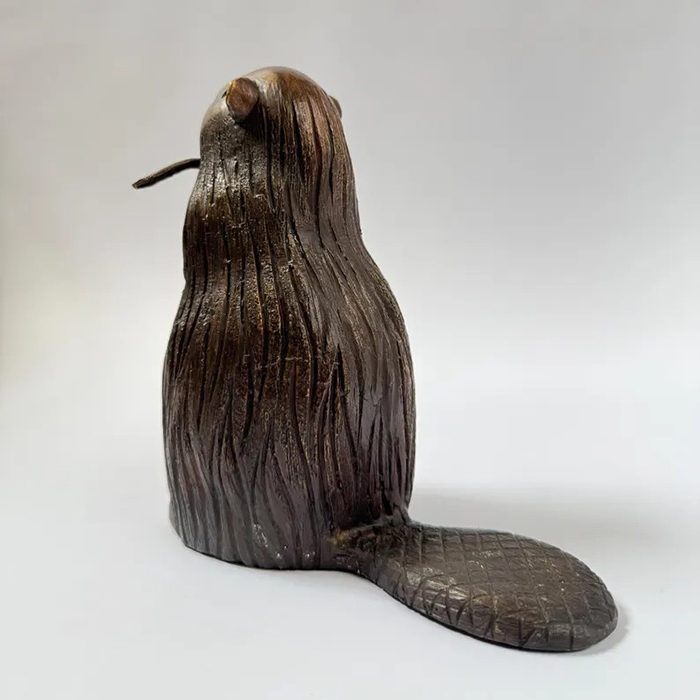 bronze Beaver Statue for Sale rear tail