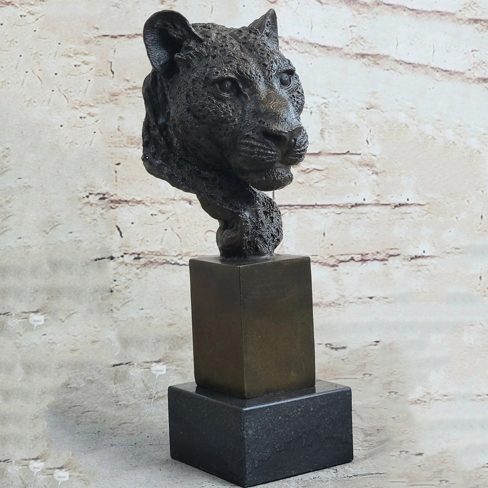 bronze Cheetah Bust home display