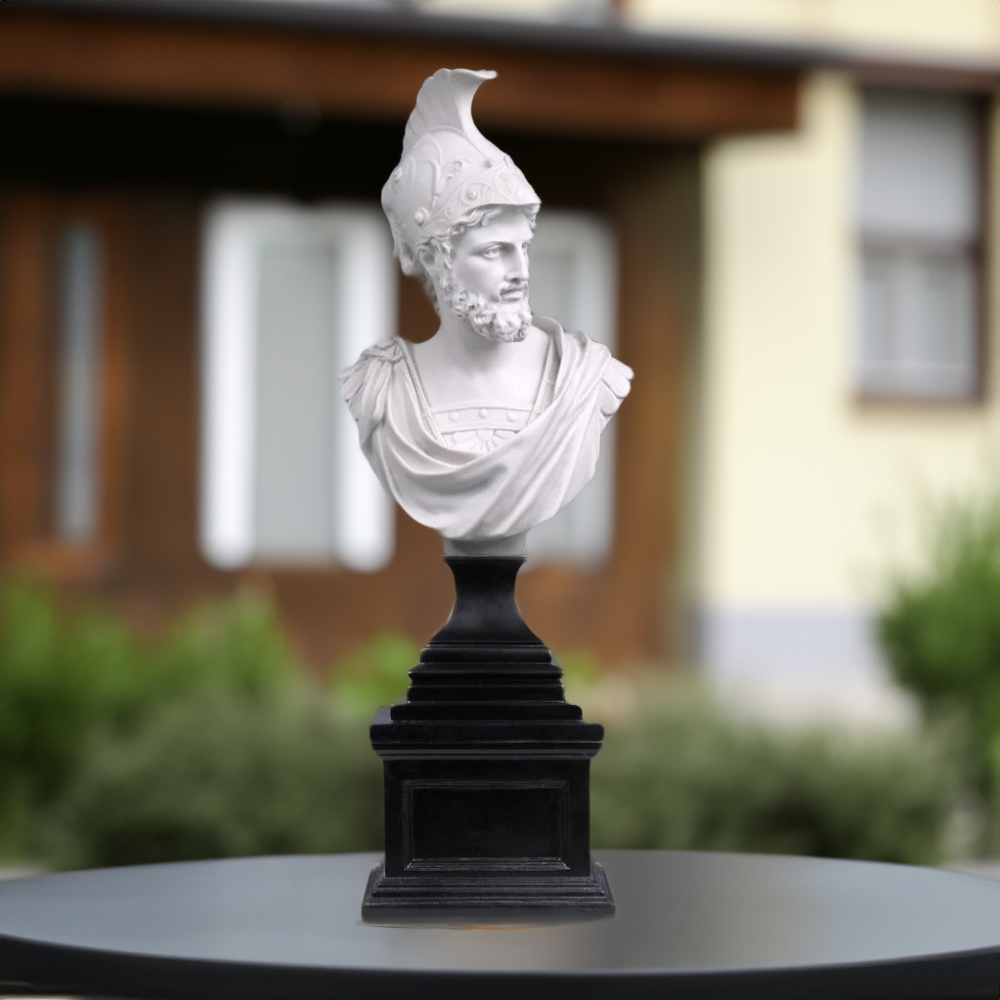 front view of the Ajax marble bust sculpture