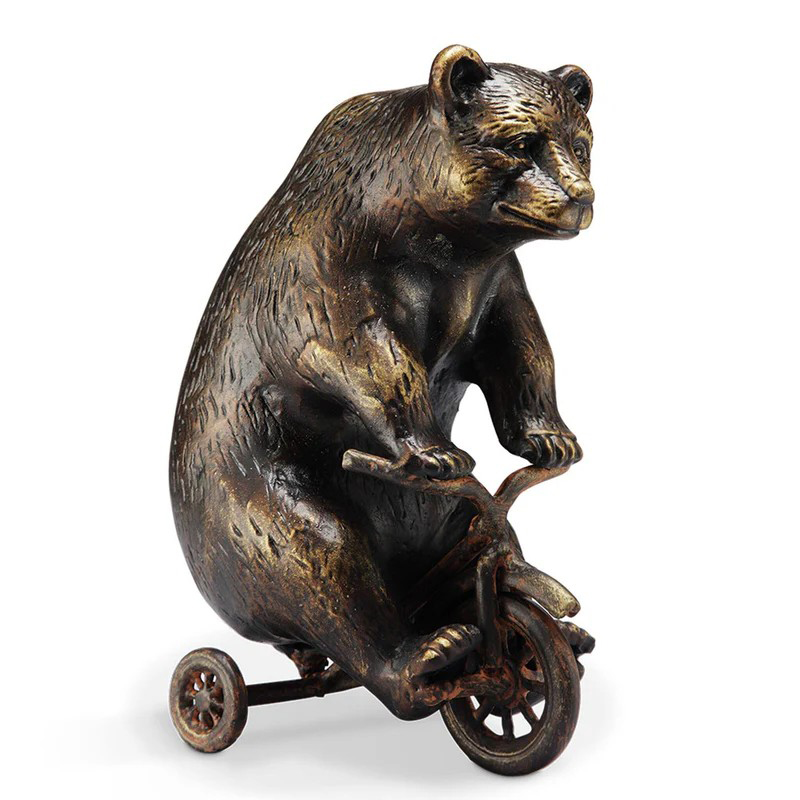 life size bronze Bear Sculpture for Sale riding tricyle