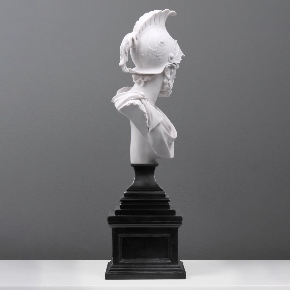 marble Ajax Bust sculpture with fine drapery folds