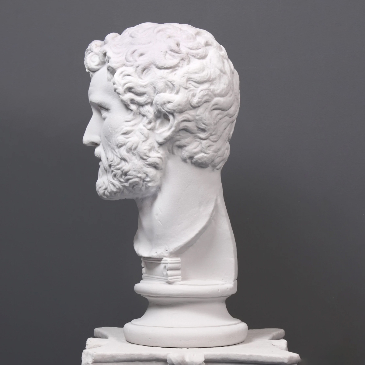 marble Antoninus Pius Bust with sculpted beard and hair