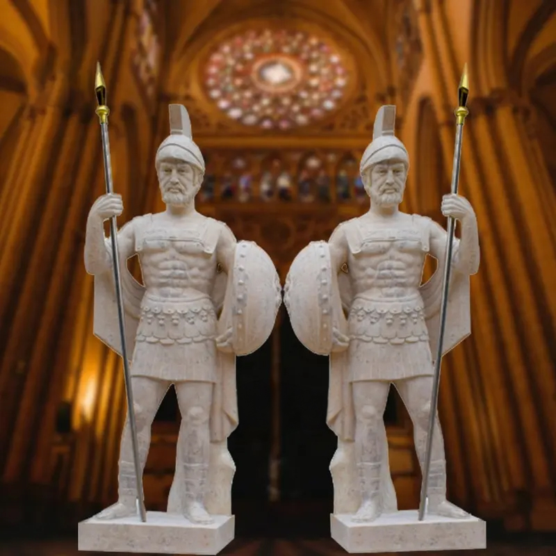 marble Statues of two warriors standing