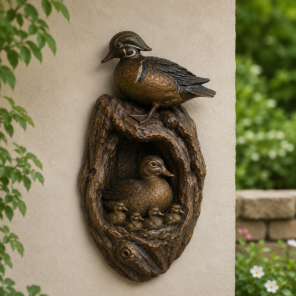 0 bronze Wooden Duck Garden Ornaments wall nest