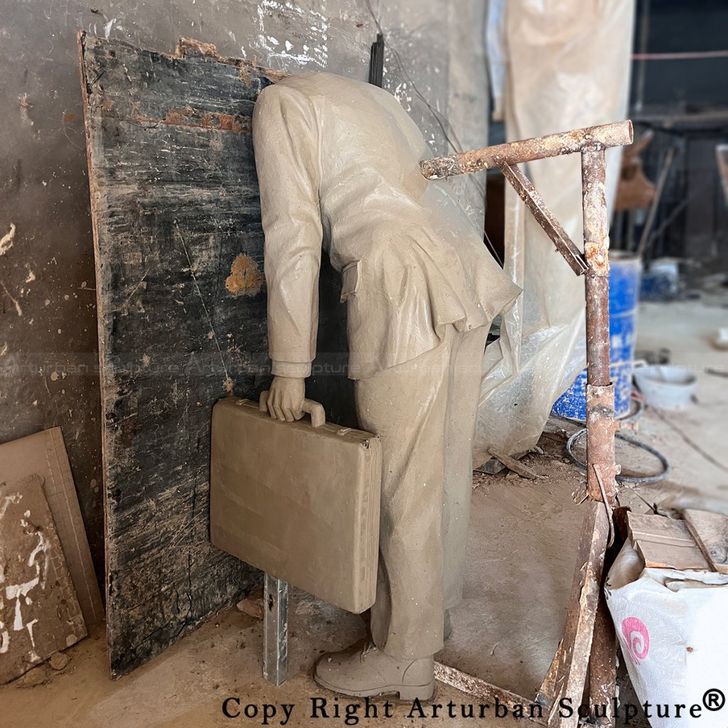 Clay model of the Corporate Head Sculpture