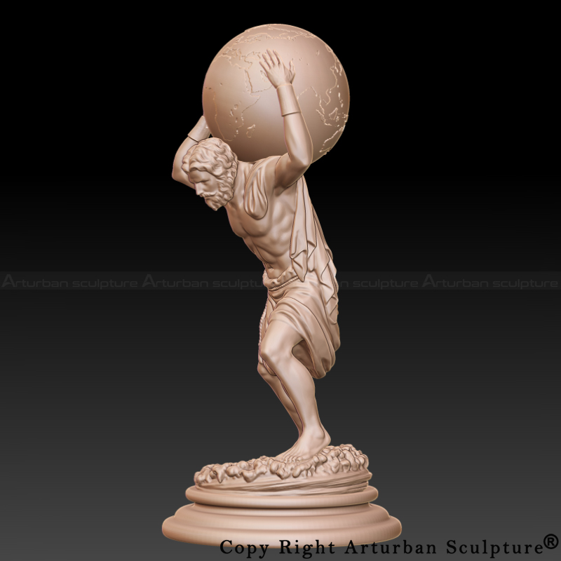 2-Perspective rendering of atlas carrying the world statue