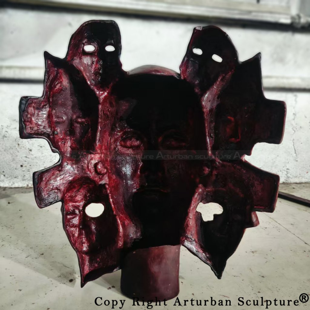 wax mold of the Custom Face Sculpture in back view