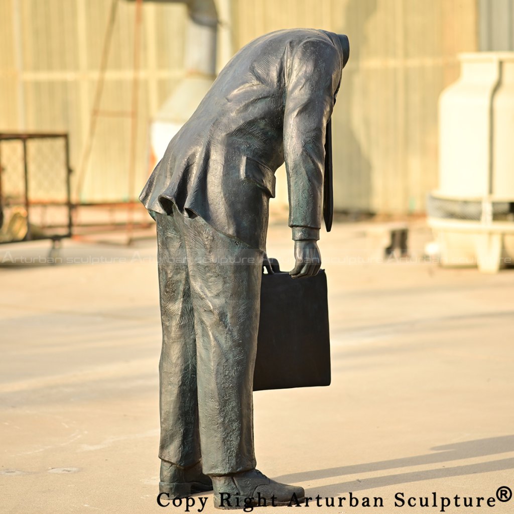 Bronze Corporate Head Sculpture viewed from the side