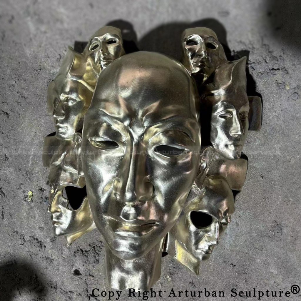 Custom Face Sculpture undergoing the polishing process