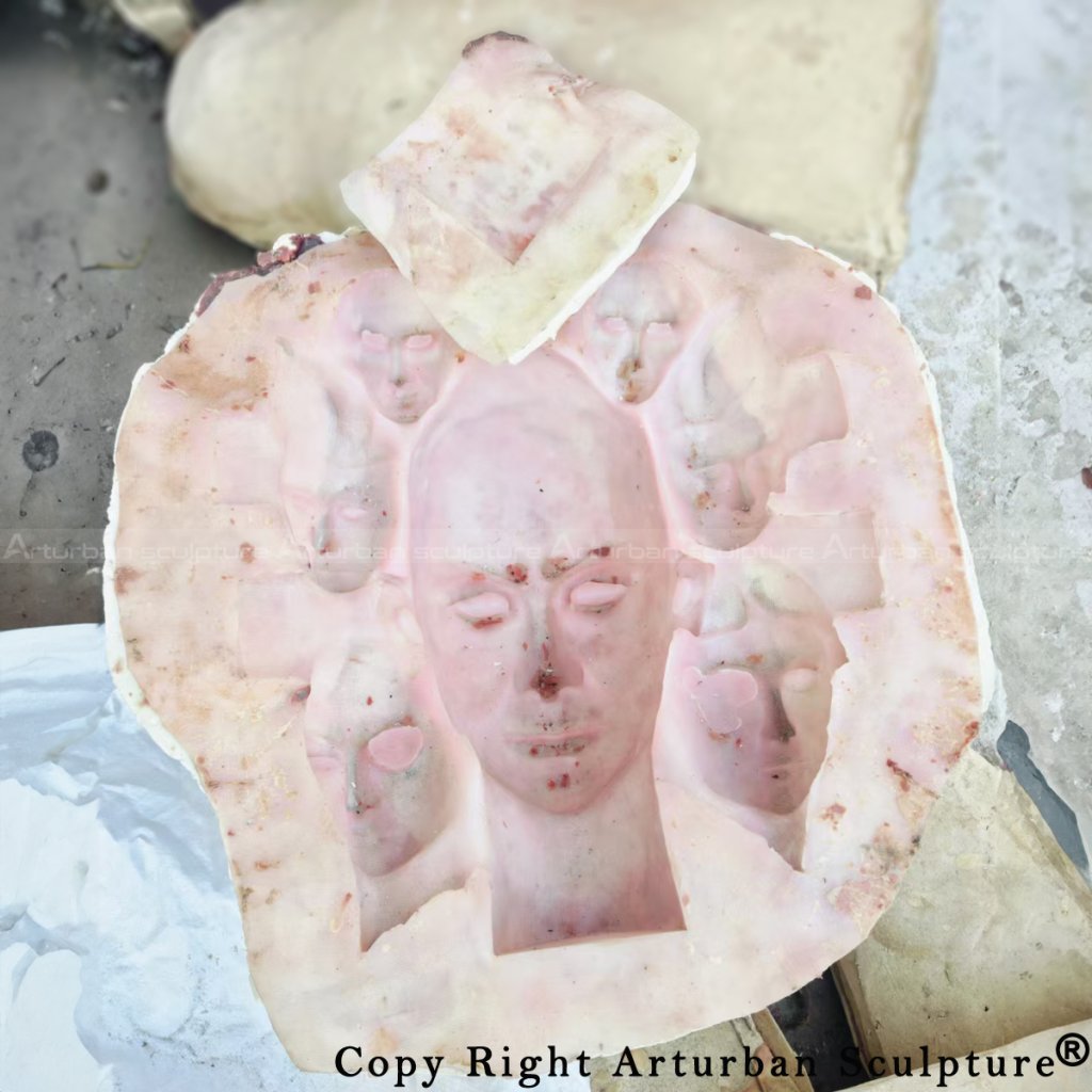 Silicone mold of the Custom Face Sculpture