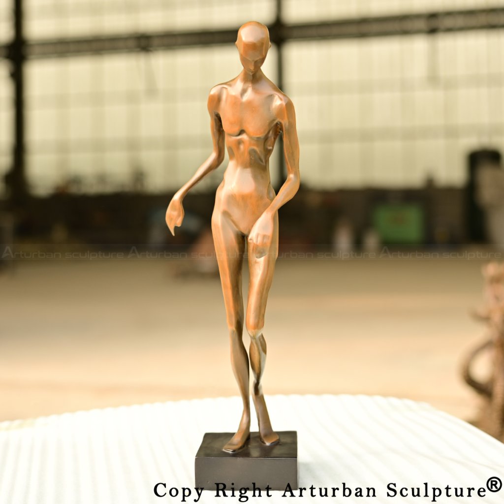 7-Abstract Sculpture Art bronze figure with elongated limbs and minimalist posture