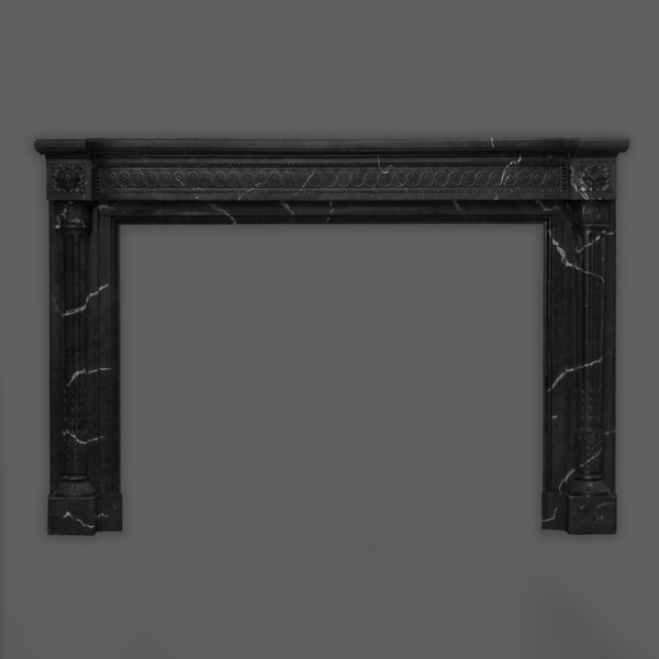 Black marble French Marble Fireplace Mantel