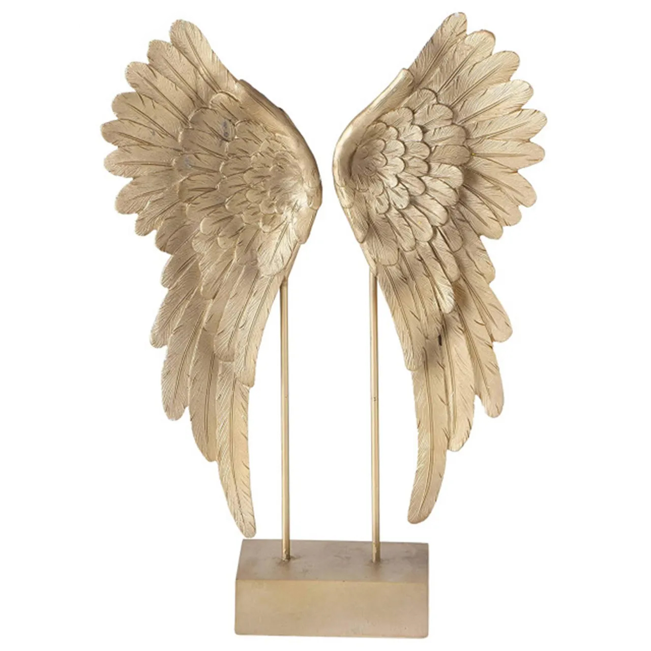 Bronze Angel Wings Figurine featuring lifelike feather details and elegant symmetry