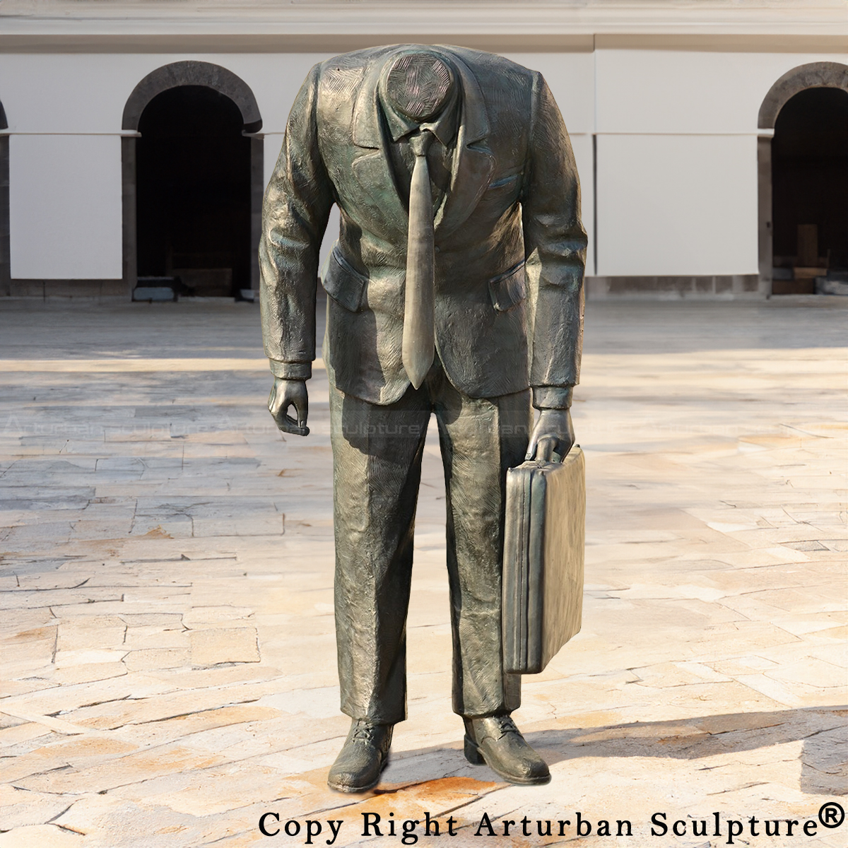 Bronze Businessman Statue replica inspired by Corporate Head