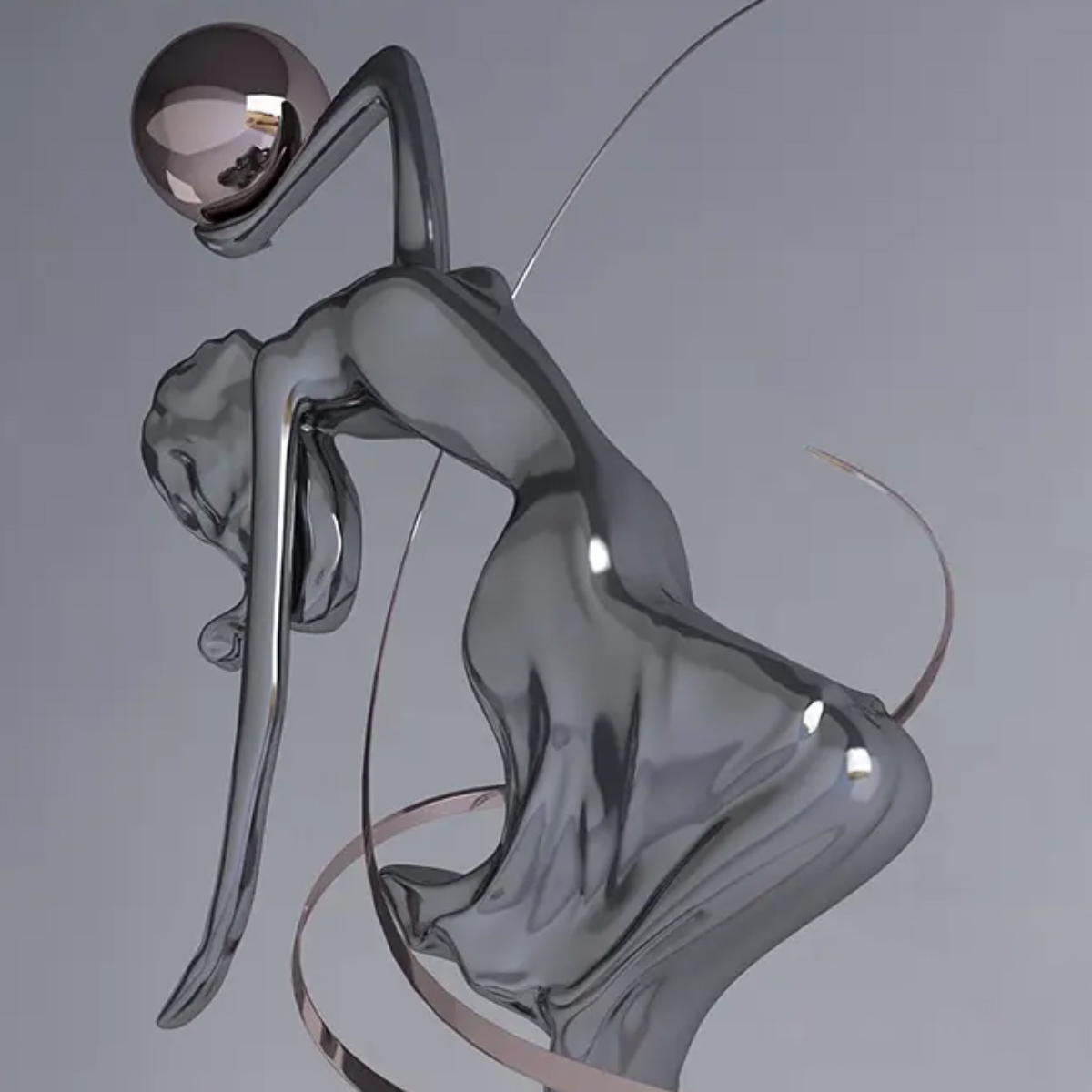 Close-up of Contemporary Dance Statue