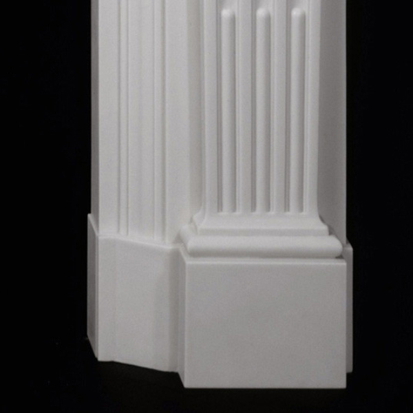 Close-up of fluted leg design on Marble Fire Mantel