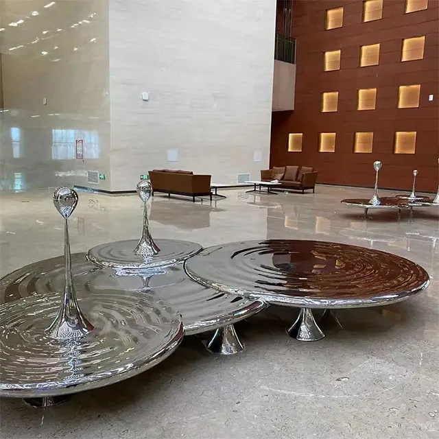 Contemporary Raindrop Statue sculpture made from stainless steel