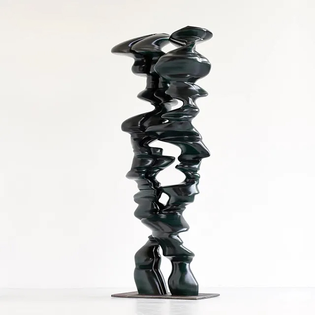 Contemporary Tony Cragg Statue in stainless steel with reflective, twisted forms