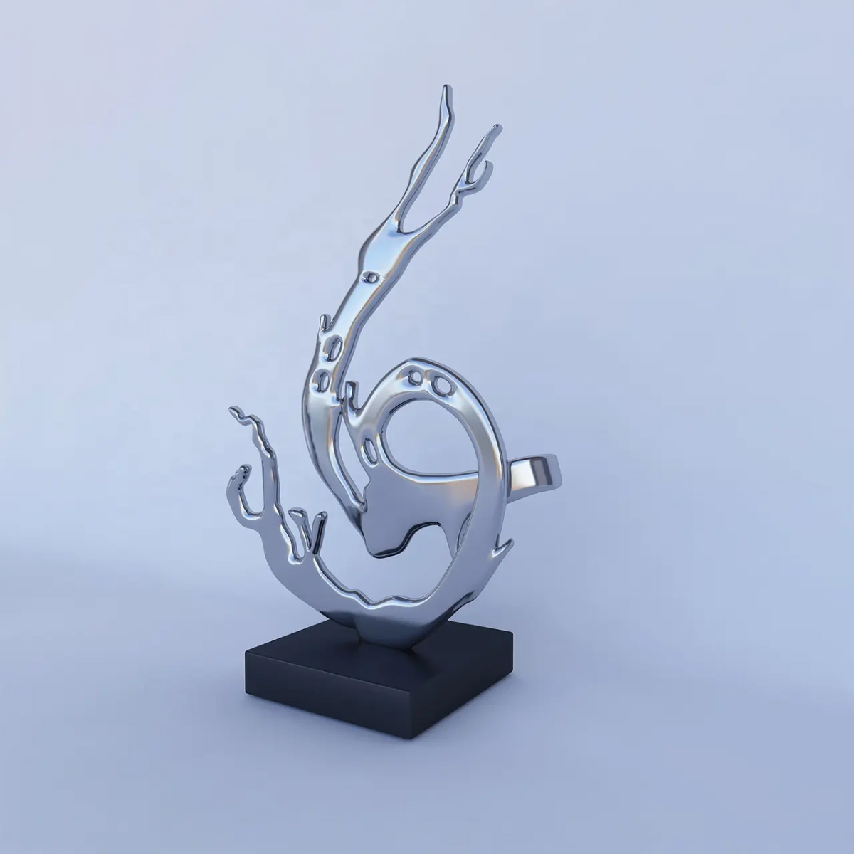 Contemporary Water Splash Sculpture made of stainless steel