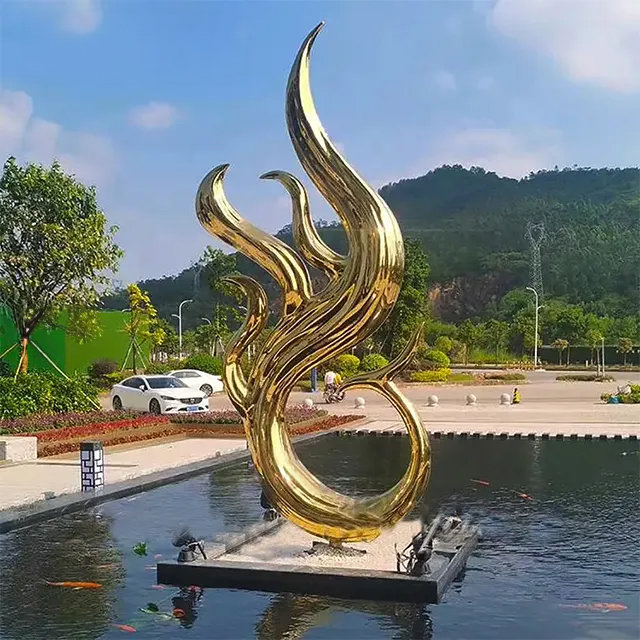 Elegant Metal Phoenix Sculpture