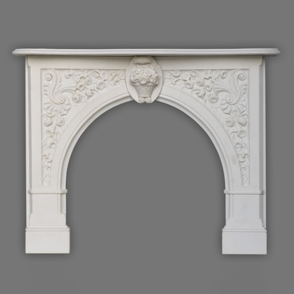 Elegant antique marble fire surround with Neo-Palladian arched design