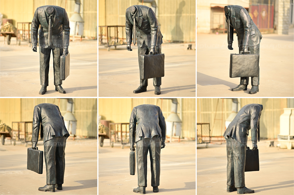 Finished bronze Terry Allen Sculpture photographed from multiple angles