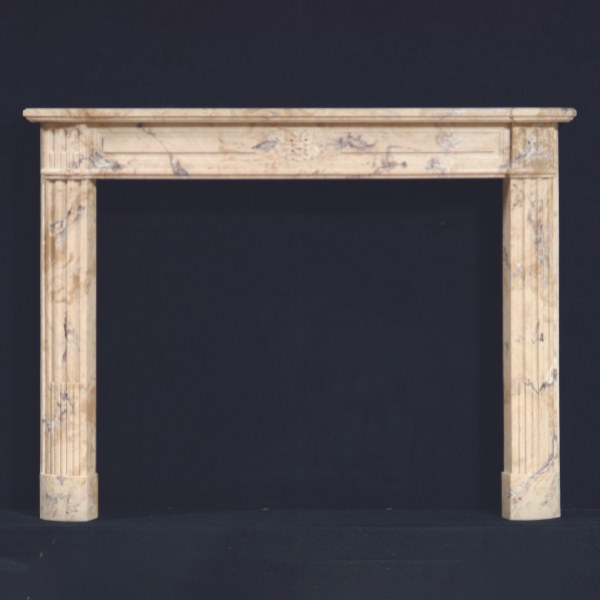 French Style Fireplace Surround in light beige marble