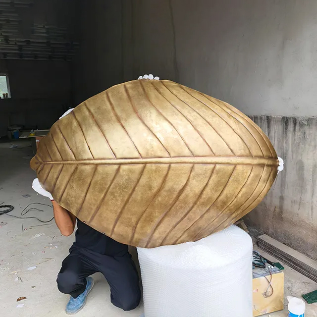 Garden Leaf Sculpture in bronze highlighting realistic leaf lines