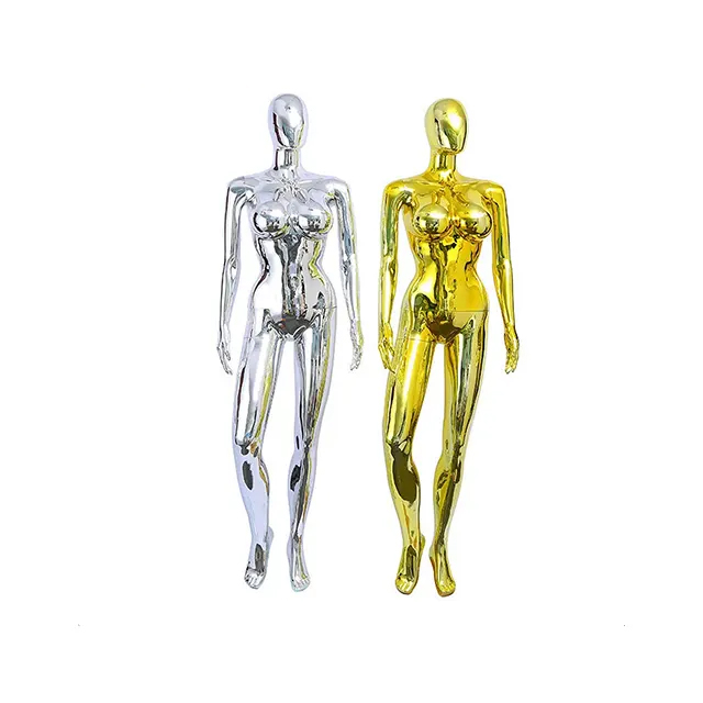 Gold and silver stainless steel human figure statue