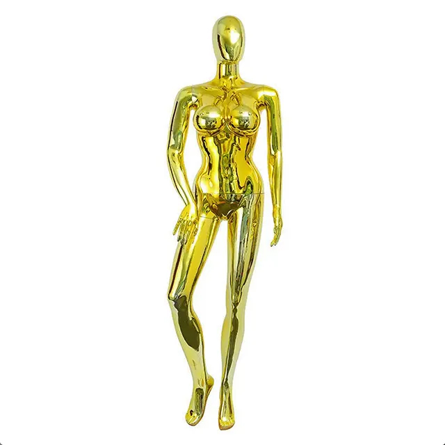 Gold female stainless steel human figure statue