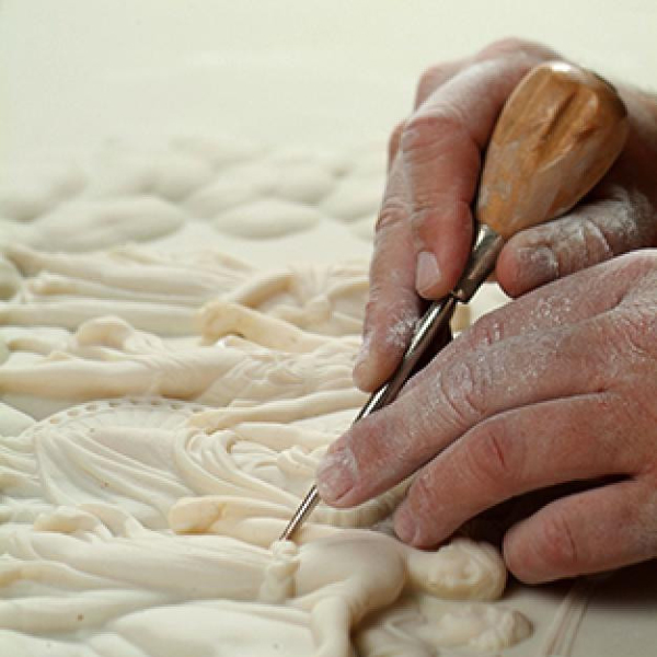 Hand carving marble detail for Marble Fire Surrounds for Sale