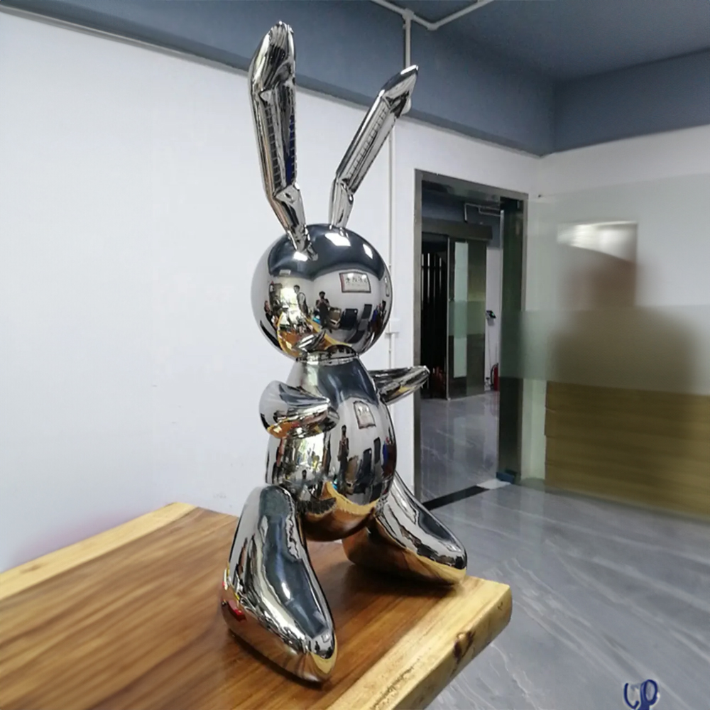 Jeff Koons Bunny Sculpture with mirror finish