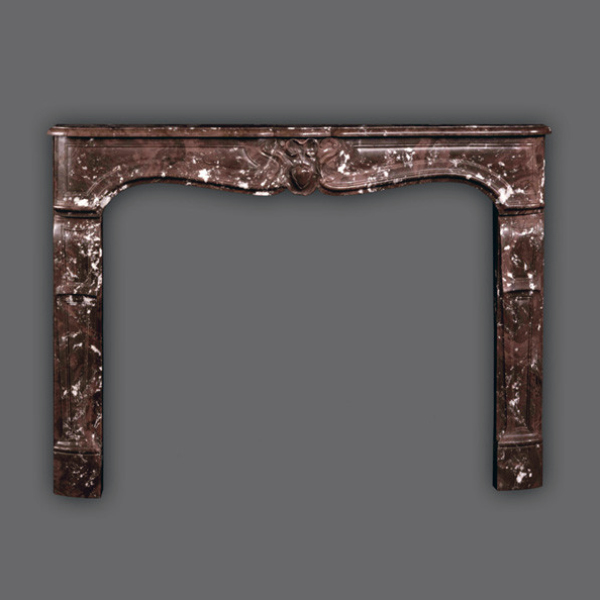Louis XV Fireplace Mantel with red marble finish