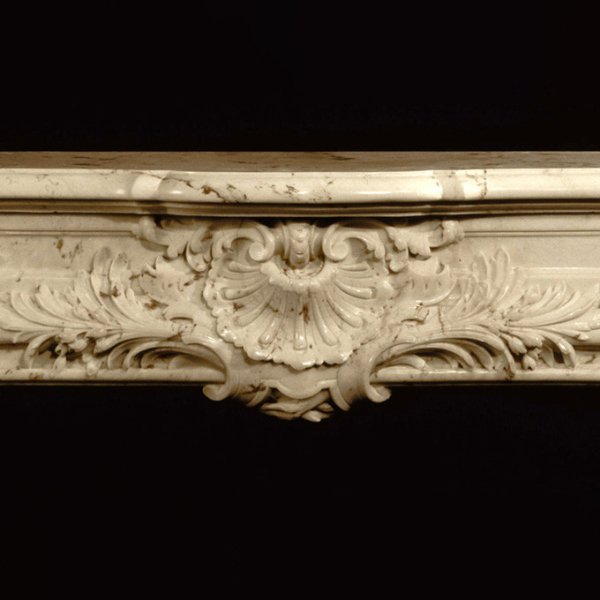 Marble Mantel for Fireplace with acanthus and shell motif