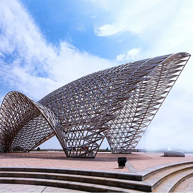 Modern stainless steel Public Art Fish Sculpture with abstract fish shape