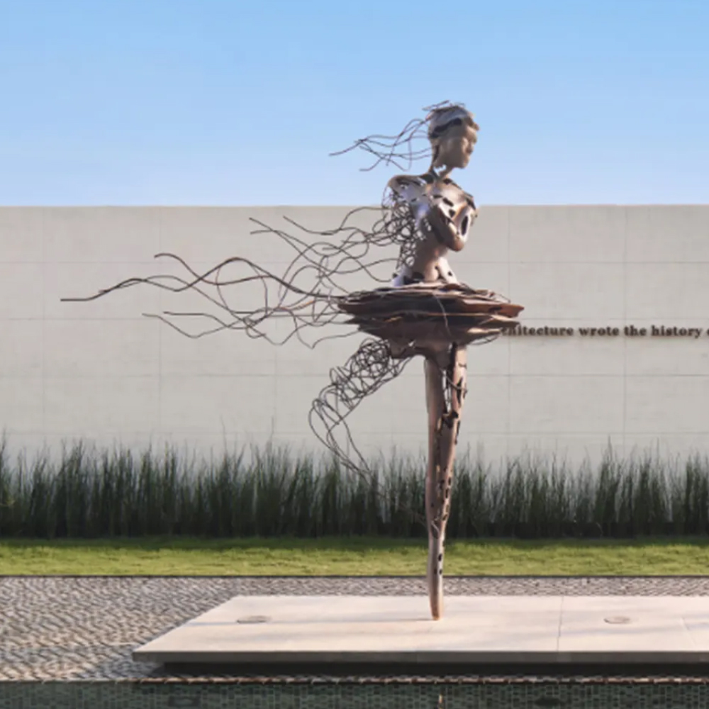 Outdoor Wire Ballerina Sculpture