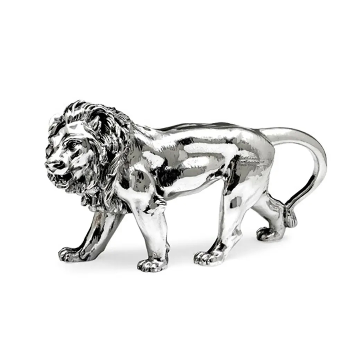 Polished stainless steel Lion Sculpture