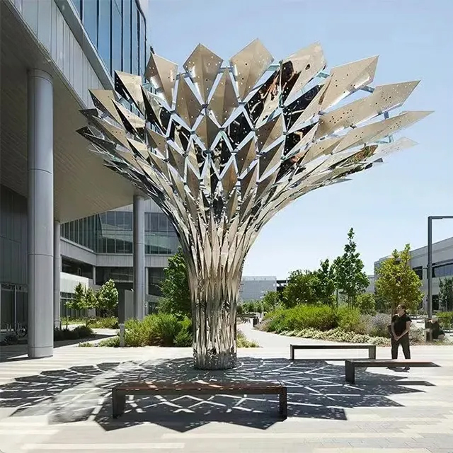 Public art Tree Sculpture for Garden with stainless steel structure