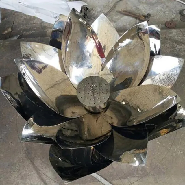 Shiny stainless steel Metal Lotus Flower Sculpture