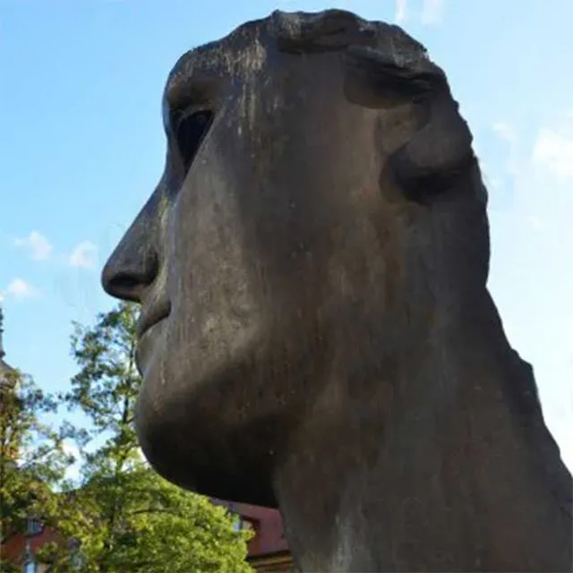 Side angle of the Bronze Head Sculpture