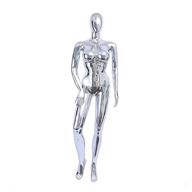 Silver female human figure statue