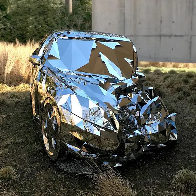 Stainless steel Car Crash Sculpture