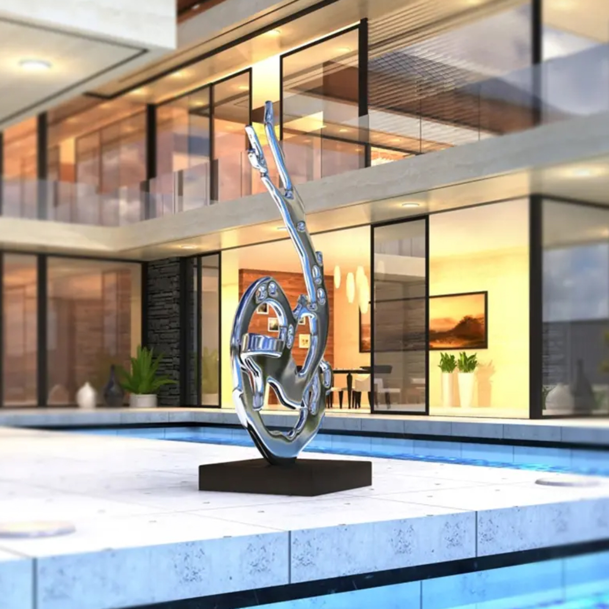 Stainless steel Water Splash Sculpture