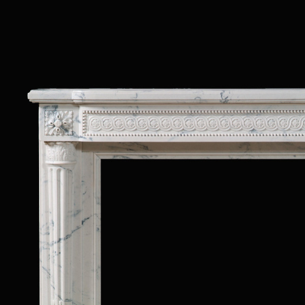 Top corner view of French Marble Fireplace Mantel
